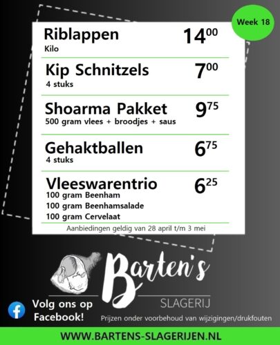 Barten's wk 18 Barten's wk 18